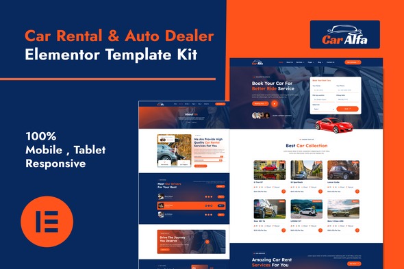 CarAlfa 1.0 – Car Rental & Dealer Elementor Pro Template Kit