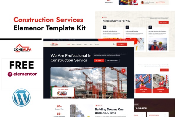 ConsAlfa 1.0 – Construction Services Elemenor Template Kit