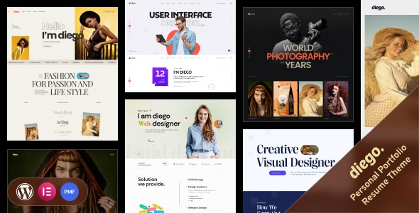 Diego 1.1.2 – Creative Personal Portfolio & Resume WordPress Theme + RTL