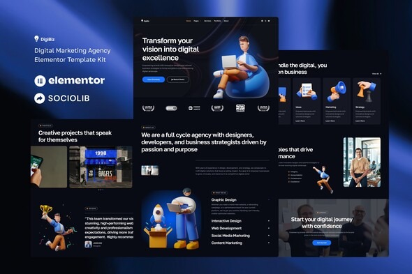 DigiBiz  – Digital Marketing Agency Elementor Template Kit