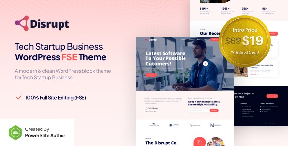 Disrupt 1.0.1 – Tech Startup Business FSE WordPress Theme