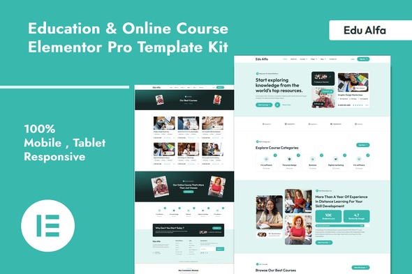 EduAlfa 1.0 – Education & Online Course Elementor Pro Template Kit