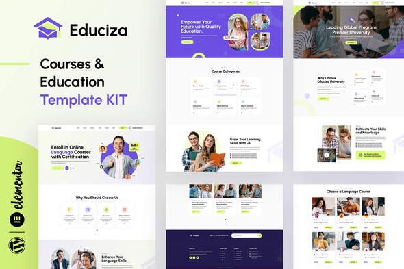 Educiza 1.0 – Courses & Education Elementor Template Kit