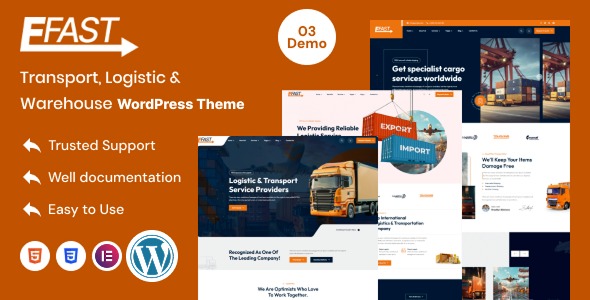 Efast 1.0 – Transport, Logistic & Warehouse WordPress Theme
