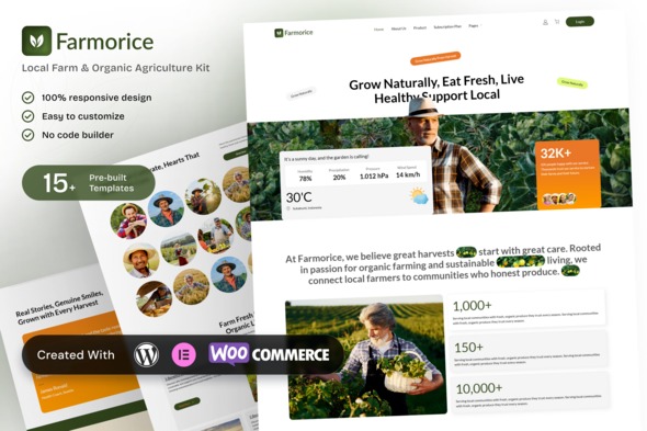 Farmorice 1.0 – Local Farm & Organic Agriculture Elementor Template Kit