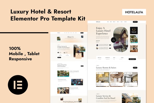 HotelAlfa 1.0 – Luxury Hotel & Resort Elementor Pro Template Kit