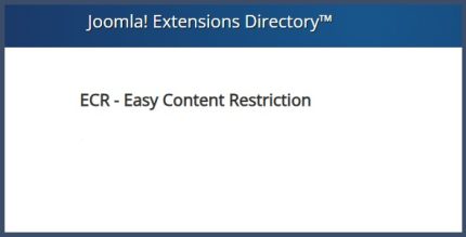 ECR - Easy Content Restriction Joomla