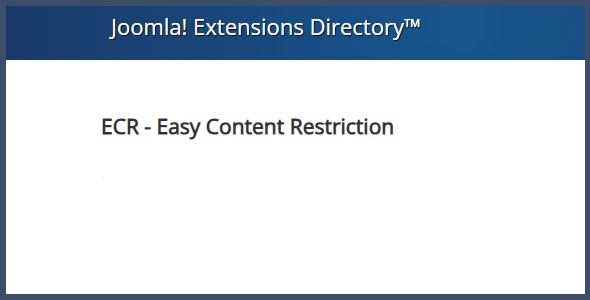 ECR 5.2.1.0 – Easy Content Restriction Joomla
