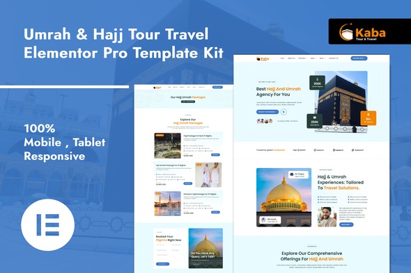 Kaba 1.0 – Umrah & Hajj Tour Travel Elementor Pro Template Kit