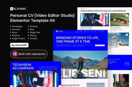 KlipSeni - Personal CV Video Editor Elementor Template Kits