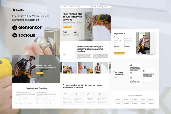 LockFix 1.0 – Locksmith & Key Maker Service Elementor Template Kit
