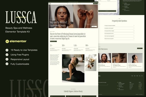 Lussca 1.0 – Beauty Spa & Wellness Elementor Template Kit