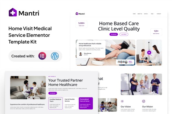 Mantri 1.0 – Home Visit Medical Service Elementor Template Kit