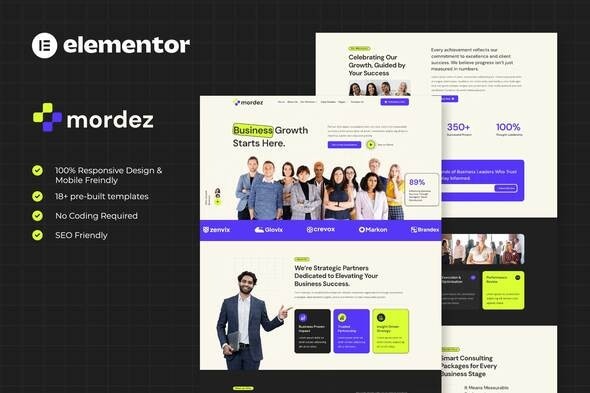 Mordez 1.0 – Business Consulting Elementor Template Kits