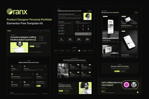 Oranx 1.0 – Product Designer Personal Portfolio Elementor Template Kit