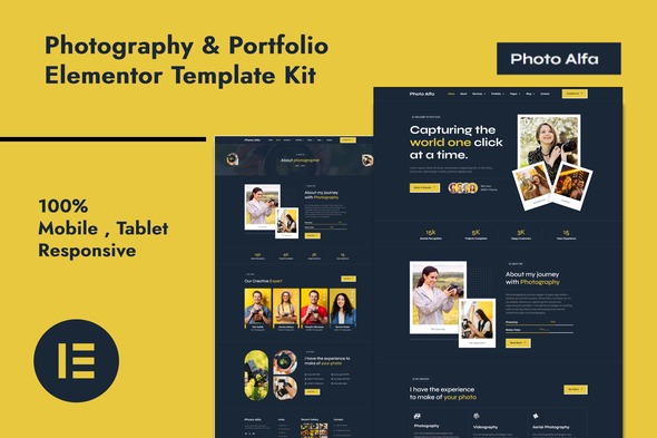 Photo Alfa 1.0 – Photography & Portfolio Elementor Pro Template Kit