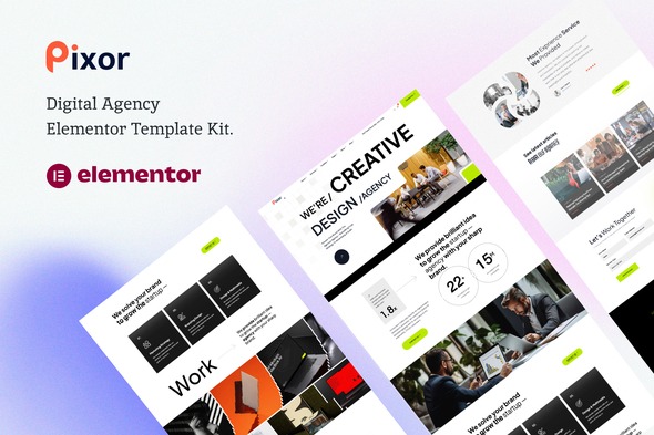 Pixor 1.0 – Creative Digital Agency Elementor Template Kit