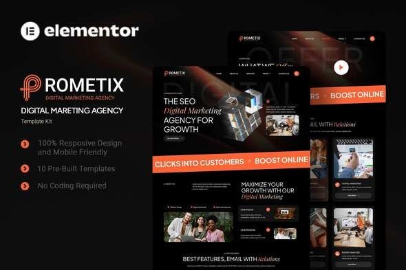 Prometix 1.0 – Digital Marketing Agency Elementor Template Kit