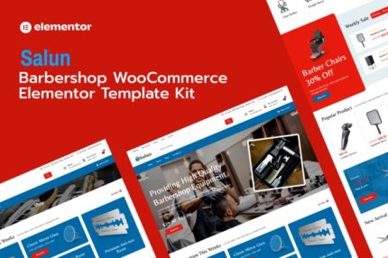 Salun - Barbershop Tools & Equipments Store WooCommerce Elementor Pro Template Kit