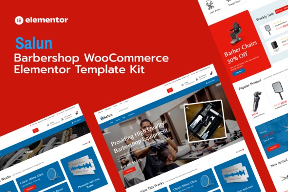 Salun 1.0 – Barbershop Tools & Equipments Store WooCommerce Elementor Pro Template Kit