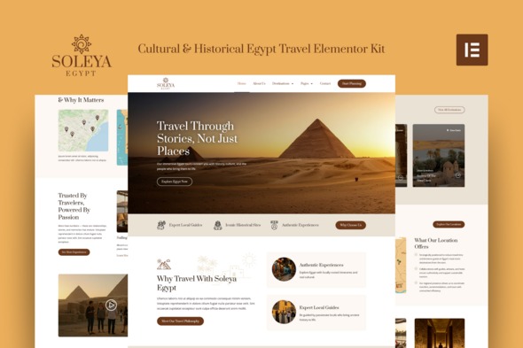 Soleya 1.0 – Cultural & Historical Egypt Travel Elementor Pro Template Kit
