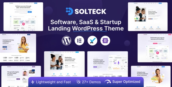 SolTeck 1.0.7 – Software, Startup & SaaS Landing WordPress Theme