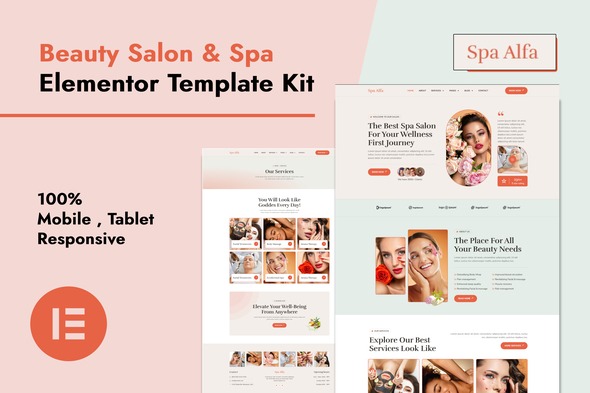 SpaAlfa 1.0 – Beauty Salon & Spa Elementor Pro Template Kit