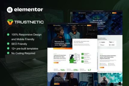 Trustnetic - Cyber Security Services Elementor Pro Template Kits