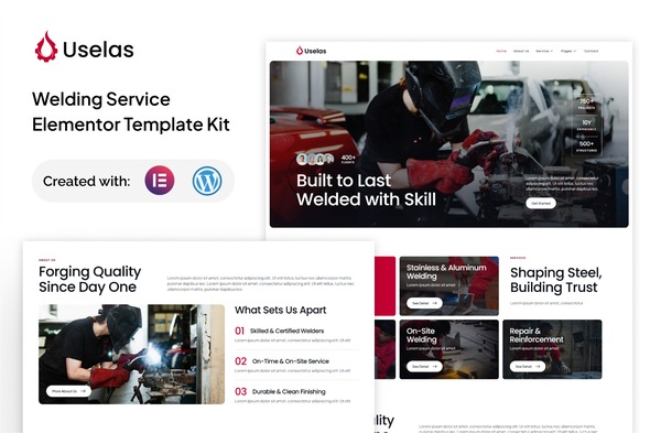 Uselas 1.0 – Welding Service Elementor Template Kit