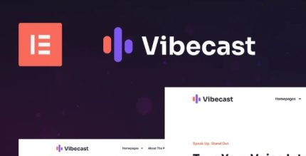 Vibecast - Podcast Studio Elementor Pro Template Kit