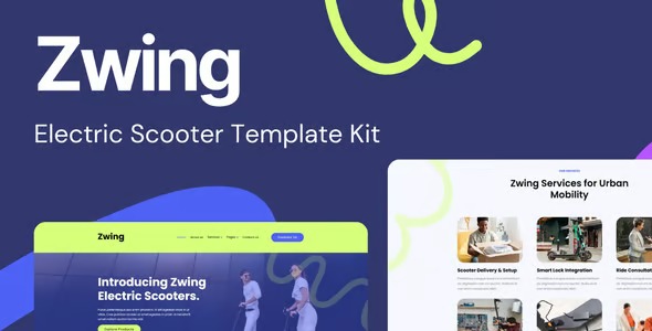 Zwing 1.0 – Electric Scooter Website Elementor Template Kits