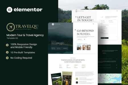 Travelqu 1.0 – Modern Tour &Travel Agency Elementor Template Kit