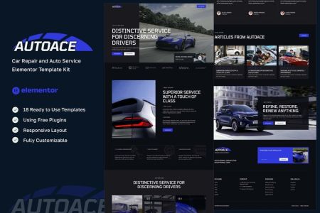 Autoace 1.0 – Car Repair & Auto Service Elementor Template Kit