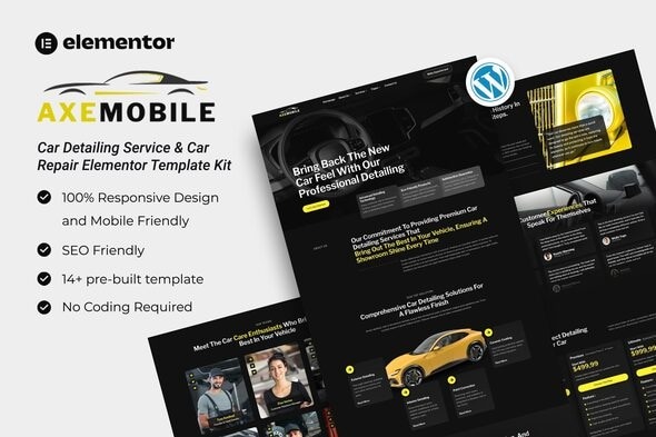 Axemobile 1.0 – Car Detailing Service & Car Repair Elementor Template Kit