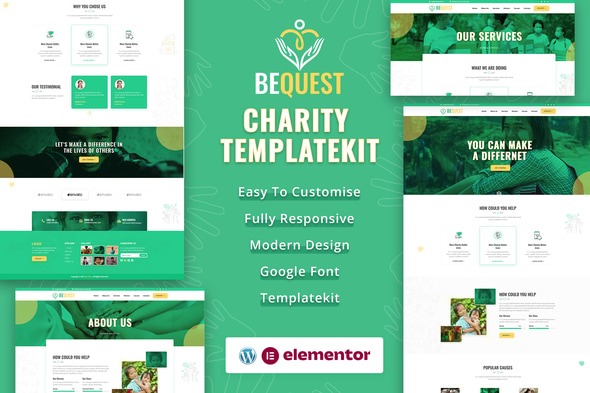 BEQUEST 20250527 – Nonprofit Charity & Donation Elementor Template Kit