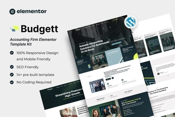 Budgett 1.0 – Accounting Firm Elementor Template Kit