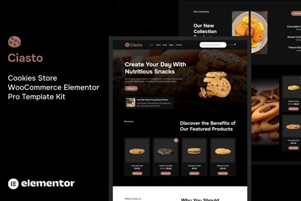 Ciasto 1.0 – Cookies Store WooCommerce Elementor Pro Template Kit