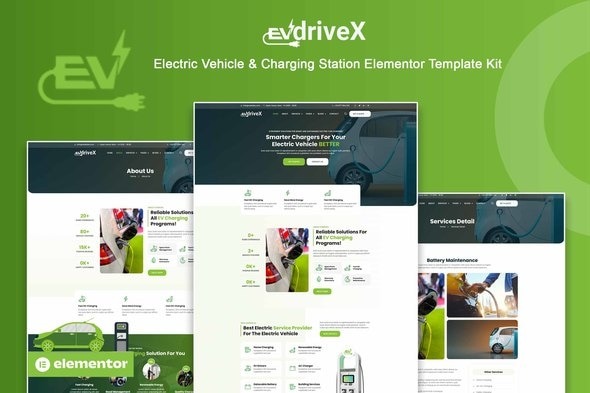 EVdriveX 20250516 – Electric Vehicle & Charging Station Elementor Template Kit
