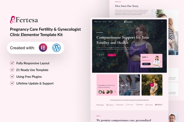 Fertesa 1.0 – Pregnancy Care Fertility & Gynecologist Elementor Template Kit