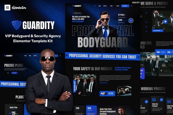 Guardity 1.0 – VIP Bodyguard & Security Agency Elementor Template Kit