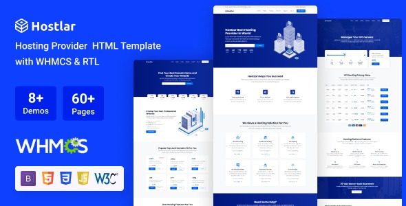 Hostlar 10.9.10 – Domain Hosting Provider HTML Template with WHMCS and RTL