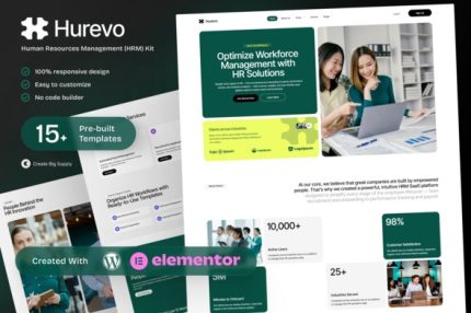 Hurevo - Human Resources Management HRM SAAS Platform Elementor Template Kit