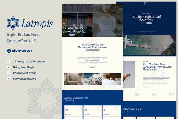 Latropis 1.0 – Tropical Hotel & Resort Elementor Template Kit