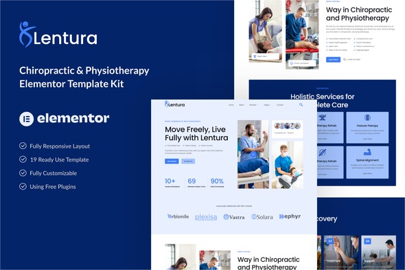Lentura 1.0 – Chiropractic & Physiotherapy Elementor Template Kit
