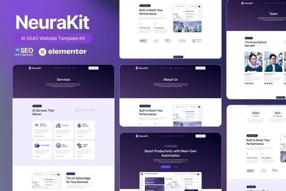 NeuraKit 1.0 – AI SaaS Elementor Template Kit