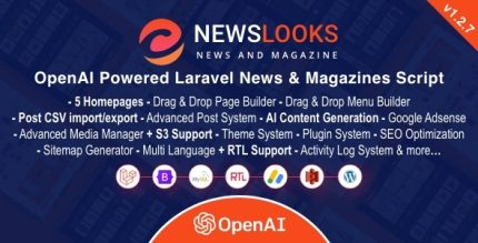 NewsLooks - OpenAI Powered Laravel News & Magazines Script