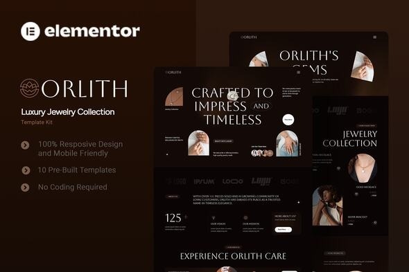Orlith 1.0 – Luxury Jewelry Collection Elementor Template Kit