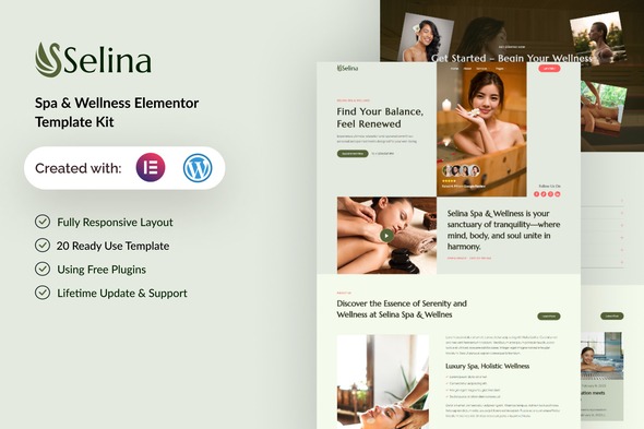 Selina 1.0 – Spa & Wellness Elementor Template Kit