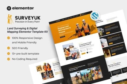 Surveyuk - Land Surveying & Digital Mapping Elementor Template Kit