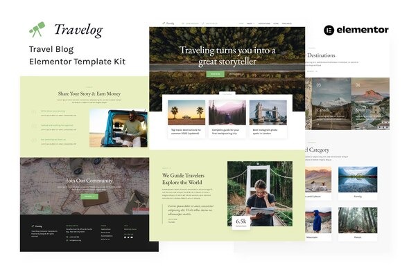 Travelog 20250604 – Travel Blog Elementor Template Kit